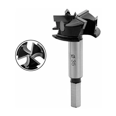 Forstner Punta Da Trapano Da 35 Mm, Punta Da Trapano Con Foro Per Cerniera, Punta Da Trapano In Metallo Duro Forstner Per Lavorazione Del Legno, Mobili, Foro Per Cerniera Della Porta. (KKQ-35N) 1 Forstner Punta Da Trapano Da 35 Mm, Punta Da Trapano Con Foro Per Cerniera, Punta Da Trapano In Metallo Duro Forstner Per Lavorazione Del Legno, Mobili, Foro Per Cerniera Della Porta. (KKQ-35N)
