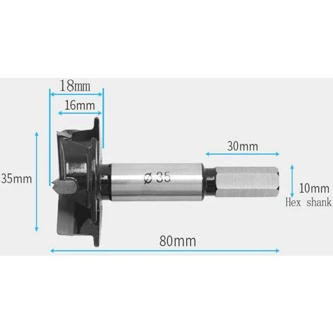Forstner Punta Da Trapano Da 35 Mm, Punta Da Trapano Con Foro Per Cerniera, Punta Da Trapano In Metallo Duro Forstner Per Lavorazione Del Legno, Mobili, Foro Per Cerniera Della Porta. (KKQ-35N) 2 Forstner Punta Da Trapano Da 35 Mm, Punta Da Trapano Con Foro Per Cerniera, Punta Da Trapano In Metallo Duro Forstner Per Lavorazione Del Legno, Mobili, Foro Per Cerniera Della Porta. (KKQ-35N) - immagine 2