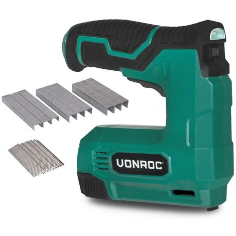 VONROC Graffatrice Chiodatrice A Batteria 4V. Include 900 Graffe E 300 Chiodi 1 VONROC Graffatrice Chiodatrice A Batteria 4V. Include 900 Graffe E 300 Chiodi