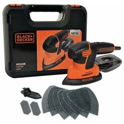 BLACK & DECKER KA2500K Levigatrice Multifunzione Mouse, Velocità 14.000 Giri/Min, 120 W