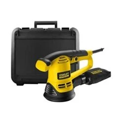 STANLEY FATMAX FME440K-QS - Levigatrice Rotorbitale Elettrica Rotante Da 480W, Ø 5mm, Incl. Custodia E 3 Fogli Abrasivi