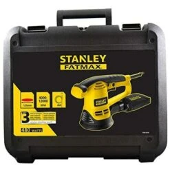 STANLEY FATMAX FME440K-QS - Levigatrice Rotorbitale Elettrica Rotante Da 480W, Ø 5mm, Incl. Custodia E 3 Fogli Abrasivi -Makitae Outlet 28716393 4
