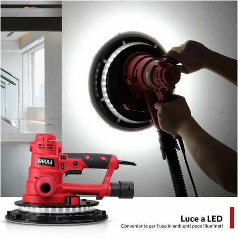 Levigatrice Muro Soffitto Carteggiatrice Cartongesso Pareti Con Sacco 800W 5 Levigatrice Muro Soffitto Carteggiatrice Cartongesso Pareti Con Sacco 800W - immagine 5