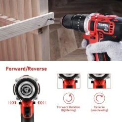 Trapano A Percussione, Trapano Avvitatore A Batteria TEENO, 20 V, 2 Batterie Da 2,0 Ah, 45 Nm, 20+3 Impostazioni Di Coppia E 2 Velocità,Guanti -Makitae Outlet 30248690 4