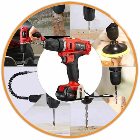TEENO Avvitatore A Batteria 21V, 2 Velocità Trapano A Batteria, 2 Batterie Al Litio 1.5Ah, Ricarica Rapida In 1 Ora, 20 Accessori Inclusi (Trapano A 2*Batteria) 5 TEENO Avvitatore A Batteria 21V, 2 Velocità Trapano A Batteria, 2 Batterie Al Litio 1.5Ah, Ricarica Rapida In 1 Ora, 20 Accessori Inclusi (Trapano A 2*Batteria) - immagine 5