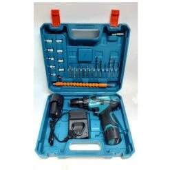 Trapano Avvitatore A Batteria Litio + 24 Accessori In Valigetta 12v 2 Batterie