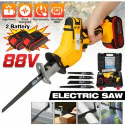 Sega A Gattuccio Per Metallo In Legno A Batteria Da 88 V 7500 MAh Con 2 Batterie