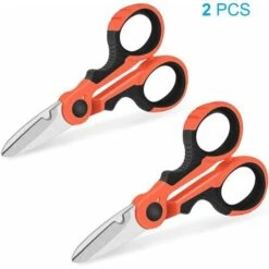Forbici Da Elettricista 142 Mm, Forbici A Lama Seghettata In Acciaio Inossidabile Di Qualità , Spelafili Professionale A Doppia Iniezione In ABS, Affilate E Resistenti, Adatte Per Mancini / Destrimani
