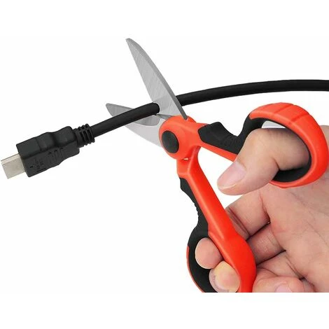 Forbici Da Elettricista 142 Mm, Forbici A Lama Seghettata In Acciaio Inossidabile Di Qualità, Spelafili Professionale A Doppia Iniezione In ABS, Affilate E Resistenti, Adatte Per Mancini / Destrimani 5 Forbici Da Elettricista 142 Mm, Forbici A Lama Seghettata In Acciaio Inossidabile Di Qualità, Spelafili Professionale A Doppia Iniezione In ABS, Affilate E Resistenti, Adatte Per Mancini / Destrimani - immagine 5