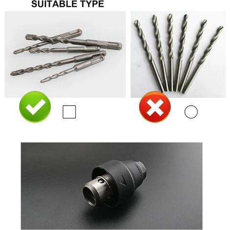 MANDRINO AUTOSERRANTE TRAPANO TASSELLATORE COMPATIBILE BOSCH ATTACCO SDS PLUS 5 MANDRINO AUTOSERRANTE TRAPANO TASSELLATORE COMPATIBILE BOSCH ATTACCO SDS PLUS - immagine 5