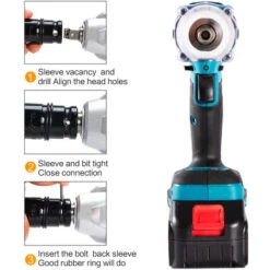 Avvitatore Ad Impulsi 1/2 '' 520N.M A Batteria Con 2 Batterie E Caricabatteria Senza Spazzole 18V 388VF -Makitae Outlet 34719628 5