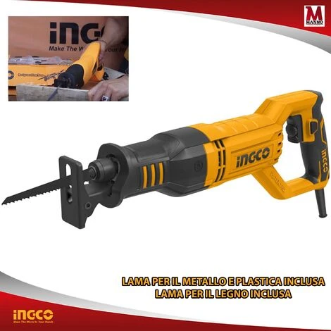 Seghetto Gattuccio 750 W 2 Lame Incluse - Ingco RS8008 2 Seghetto Gattuccio 750 W 2 Lame Incluse - Ingco RS8008 - immagine 2