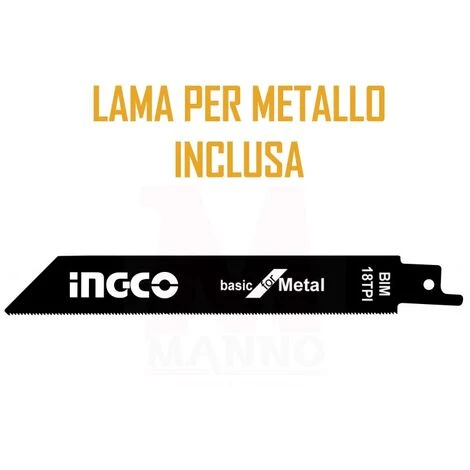 Seghetto Gattuccio 750 W 2 Lame Incluse - Ingco RS8008 3 Seghetto Gattuccio 750 W 2 Lame Incluse - Ingco RS8008 - immagine 3