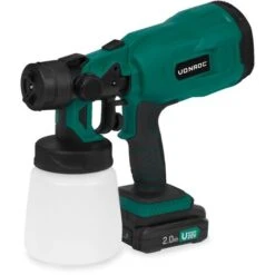 VONROC Pistola A Spruzzo Venice A Batteria VPower 20V. Capacità 800 Ml. Incl. 1 Batteria 2.0Ah, Caricatore Rapido E Accessori