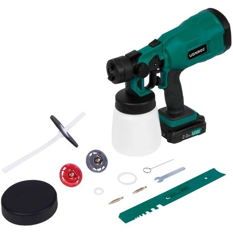 VONROC Pistola A Spruzzo Venice A Batteria VPower 20V. Capacità 800 Ml. Incl. 1 Batteria 2.0Ah, Caricatore Rapido E Accessori 2 VONROC Pistola A Spruzzo Venice A Batteria VPower 20V. Capacità 800 Ml. Incl. 1 Batteria 2.0Ah, Caricatore Rapido E Accessori - immagine 2