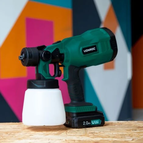 VONROC Pistola A Spruzzo Venice A Batteria VPower 20V. Capacità 800 Ml. Incl. 1 Batteria 2.0Ah, Caricatore Rapido E Accessori 3 VONROC Pistola A Spruzzo Venice A Batteria VPower 20V. Capacità 800 Ml. Incl. 1 Batteria 2.0Ah, Caricatore Rapido E Accessori - immagine 3