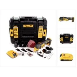 DeWalt DCS 356 NT Utensile Multifunzione Oscillante A Batteria 18V / Brushless + Set Di 35 Accessori + 1x Batteria 2,0Ah + Valigetta TSTAK - Senza Caricabatterie