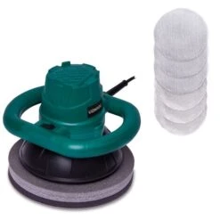 VONROC Lucidatrice Eccentrica 120W - Ø240mm. Incl. 6 Cuffie Coperture Per Lucidare E Sacca Portautensili