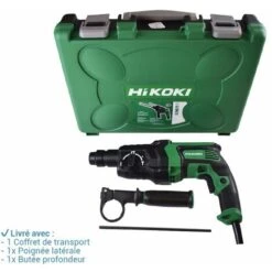 Perforateur Burineur Hikoki DH26PC2WSZ SDS-Plus 830W 2,9J, Stop De Frappe,stop De Rotation, Fonction Piquage,réversible,débrayage De Sécurité,puissant -Makitae Outlet 39408665 5