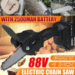 Mini Motosega Elettrica A Batteria 800W Tagliatrice Di Legno Nera Con 1 Batteria 2500mAh 88V -Makitae Outlet 39481523 5