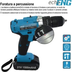 Trapano Avvitatore Foratura A Percussione 21V Valigetta 27 Accessori 2 Batterie -Makitae Outlet 39693417 3