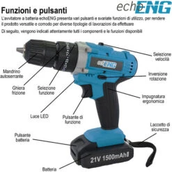 Trapano Avvitatore Foratura A Percussione 21V Valigetta 27 Accessori 2 Batterie -Makitae Outlet 39693417 4