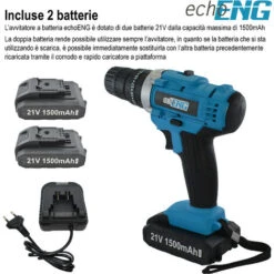 Trapano Avvitatore Foratura A Percussione 21V Valigetta 27 Accessori 2 Batterie -Makitae Outlet 39693417 5