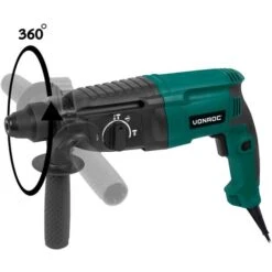 VONROC Trapano A Percussione 800W - 3 Joule - SDS Plus. 4 Funzioni: Foratura, Foratura A Percussione, Scalpellatura E Regolazione Posizione Scalpello Incluso Mandrino Con Chiave -Makitae Outlet 41864955 3