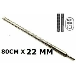 PUNTA DA MURO PER TRAPANO 800 MM 80CM ø 22 MM CON ATTACCO SDS PLUS PER CEMENTO