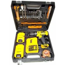 Trapano Avvitatore A Batteria Litio A Percussione 24V 2 Batteria + 35 Accessori