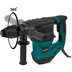 VONROC Martello Rotante Perforatore 1500W - 6 Joule. Velocità Regolabile - SDS Plus - 4 Funzioni - Incl. Punte E Scalpelli -Makitae Outlet 45874070 3