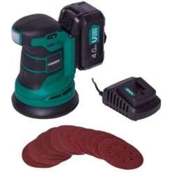 VONROC Levigatrice Orbitale VPOWER 20V - Ø125mm. Include Una Batteria Da 4.0Ah, Caricabatterie, Sacchetto Raccolta Polvere E 12 Pezzi Di Carta Abrasiva