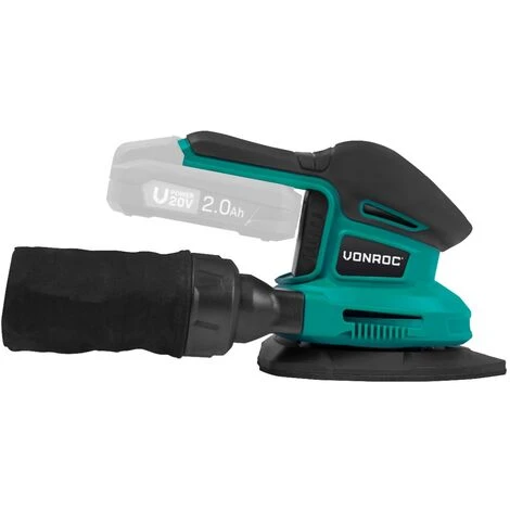 VONROC Levigatrice Palmare VPOWER 20V. Escl. Batteria E Caricatore Rapido. Incl. Serbatoio Raccogli Polvere E 6 Pezzi Carta Abrasiva 2 VONROC Levigatrice Palmare VPOWER 20V. Escl. Batteria E Caricatore Rapido. Incl. Serbatoio Raccogli Polvere E 6 Pezzi Carta Abrasiva - immagine 2