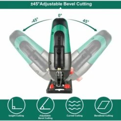 Seghetto Alternativo 750W, HYCHIKA Profondità Di Taglio 110mm, 8003000RPM,Angolo Di Inclinazione Regolabile Da ±45 ° -Makitae Outlet 50057095 3