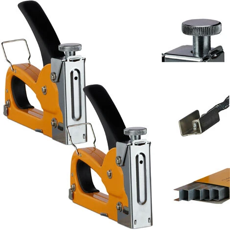 2x Sparapunti Professionale, Industriale, 1000 Graffette, Pressione Regolabile, Graffettatrice, 4-8 Mm, Arancione 1 2x Sparapunti Professionale, Industriale, 1000 Graffette, Pressione Regolabile, Graffettatrice, 4-8 Mm, Arancione