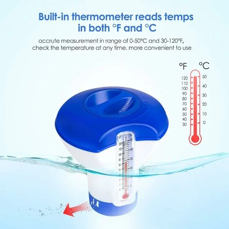 Diffusore Di Cloro Per Piscina Con Termometro, Distributore Automatico Galleggiante, Distributore Di Cloro Per Piscina Da 5 Pollici, Piscina, Stagno, Distributore Di Prodotti Chimici Per Spa 3 Diffusore Di Cloro Per Piscina Con Termometro, Distributore Automatico Galleggiante, Distributore Di Cloro Per Piscina Da 5 Pollici, Piscina, Stagno, Distributore Di Prodotti Chimici Per Spa - immagine 3