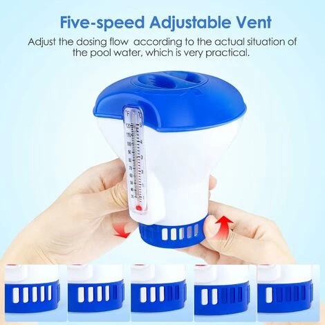 Diffusore Di Cloro Per Piscina Con Termometro, Distributore Automatico Galleggiante, Distributore Di Cloro Per Piscina Da 5 Pollici, Piscina, Stagno, Distributore Di Prodotti Chimici Per Spa 4 Diffusore Di Cloro Per Piscina Con Termometro, Distributore Automatico Galleggiante, Distributore Di Cloro Per Piscina Da 5 Pollici, Piscina, Stagno, Distributore Di Prodotti Chimici Per Spa - immagine 4
