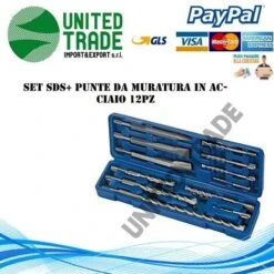 Silverline 633750 Set Di Punte E Punte A Scalpello SDS-Plus, 12 Pz.