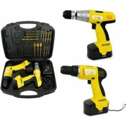 Coppia Trapano Avvitatore 18v Cordless Doppia Batteria In Valigetta
