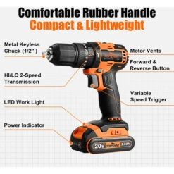 20V Trapano A Percussione Avvitatore A Batteria 2 Velocità Cacciaviti Elettrici Potente -Makitae Outlet 52967873 4