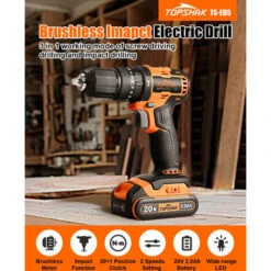 20V Trapano A Percussione Avvitatore A Batteria 2 Velocità Cacciaviti Elettrici Potente -Makitae Outlet 52967873 5