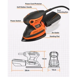 200W 15000 RPM Levigatrice Palmare Elettrica Con 12 Carte Vetrata Levigatrice A Delta -Makitae Outlet 53059002 3