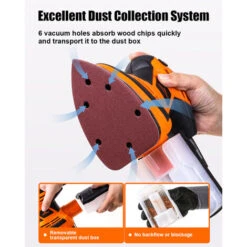 200W 15000 RPM Levigatrice Palmare Elettrica Con 12 Carte Vetrata Levigatrice A Delta -Makitae Outlet 53059002 4