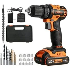 18V Trapano A Percussione A LED Cordless Brushless Cacciavite Elettrico Con Batteria Set Accessori