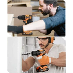 18V Trapano A Percussione A LED Cordless Brushless Cacciavite Elettrico Con Batteria Set Accessori -Makitae Outlet 53102967 4