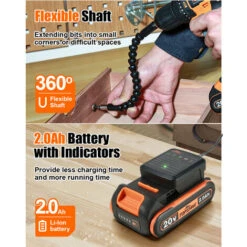 18V Trapano A Percussione A LED Cordless Brushless Cacciavite Elettrico Con Batteria Set Accessori -Makitae Outlet 53102967 5