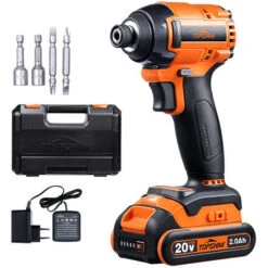 Topshak 20V Avvitatore A Percussione Con 1 Batterie Senza Spazzole Senza Fili Trapano Elettrico Cordless