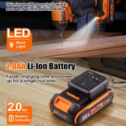 Topshak 20V Avvitatore A Percussione Con 1 Batterie Senza Spazzole Senza Fili Trapano Elettrico Cordless 8 Topshak 20V Avvitatore A Percussione Con 1 Batterie Senza Spazzole Senza Fili Trapano Elettrico Cordless -Makitae Outlet 53512318 4