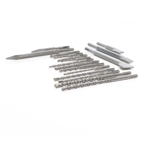 Set Da 17 Pezzi Per Attacco SDS Trapano Elettrico Martello Valigetta Di Metallo Punta Per Pietra 2 Set Da 17 Pezzi Per Attacco SDS Trapano Elettrico Martello Valigetta Di Metallo Punta Per Pietra - immagine 2