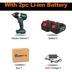 600NM Avvitatore A Percussione Con 2 Batterie Chiave Elettrica Coppia 22900mAh Senza Filo A LED -Makitae Outlet 54337813 5